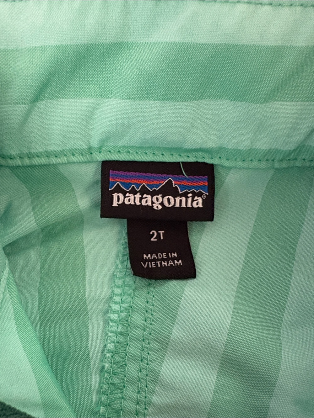 Patagonia toddler Mint Green Striped Hooded Windbreaker 2T - Picture 2 of 6